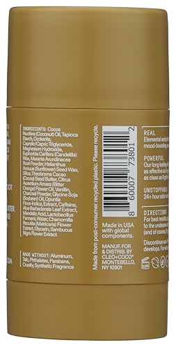 Cleo+Coco Sensitive Deodorant Balm, Vanilla Coconut (2.2 oz), Natural Aluminum Free Deodorant for Women & Men with 5X Odor Fighters, 24+hour Odor Control, Free from Synthetic Fragrance, Vegan