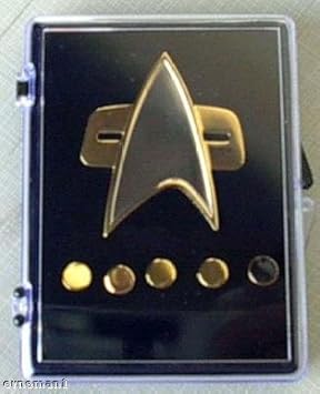 VOYAGER Star Trek Communicator Abzeichen + Rank pin Set 6 teilig Metall