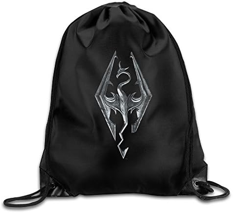 Gym Elder Scrolls Skyrim Dragon Logo Drawstring Backpack Bag