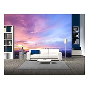Beautiful Cityscape Sunset at Trang Thailand - Removable Wall Mural | Self-Adhesive Large Wallpaper - 66x96 inches