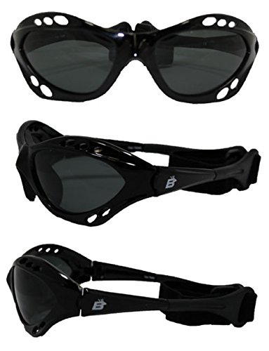 Three Pair Birdz Seahawk Polarized Sunglasses Floating Jet Ski Goggles Sport Kite-Boarding, Surfing, Kayaking, Two Smoke, One Blue Mirror Lens