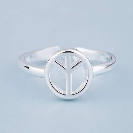Weiwei Manner Ring Ringe Metall Kreative Mode Hohle Anti Kriegs Friedenszeichen Ring Freundin Geburtstagsgeschenk Amazon De Sport Freizeit
