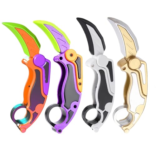 Last Page® 3D Gravity Carrot Knife Toys Set Multi Styles Claw Knife Stress-Relieving Toy Suitable for Relieving ADHD and Anxiety (4Pcs)