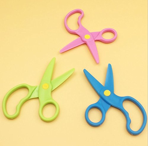 Eshylala 3 PCS Safety Plastic Scissors Set for Kids Classroom Training Construction Paper Crafts - Thumbnail 2