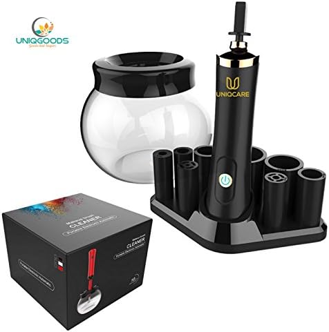 Uniqcare Electric Makeup Brush Cleaner Spinner- Automatic, Quick and Easy Make Up Brush Cleaner, Spinner and Dryer Machine for Most Cosmetic Brushes- New Upgraded Model