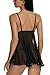 Avidlove Women's Lingerie Lace Babydoll Sleepwear Lace Splicing Chemises Black 3XL