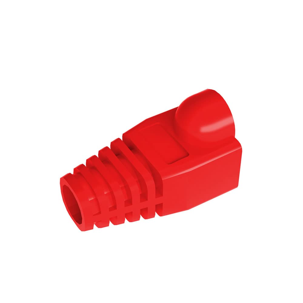 VIVOCH 50 Pcs Cat5 Cat5E Cat6 Strain Relief Boot, RJ45 Plug Connector Cover Modular Network Plug Connector Cap Cable Connector Boots, Red — image 1