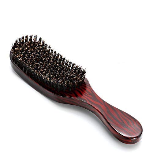 Wave Brush, 100% Wavy Bristle Brush, Large Curved Natural Wood Comb Professional Massage Comb Quick Unwinding and Smooth Hair