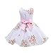 Weixinbuy Girls Dance Pageant Birthday Flower Printed Bowknot Sleeveless Dress