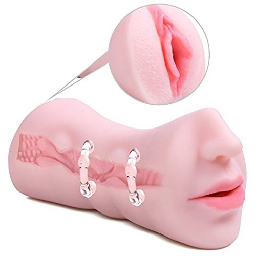 ZEMALIA Masturbators Double Ends 3D Vagina and Mouth Male Masturbator with Realistic Women Face Oral Blow Job Sex Toys for Male Masturbation