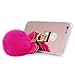 iPhone 6S Plus Case,iPhone 6 Plus Case (5.5 Inch) - Mavis's Diary Pink Mirror Soft TPU Case with 3D Handmade Bling Shiny Crystal Diamonds Lovely Hot Pink Bow with Fluff Ball Design Clear Cover