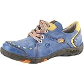 TMA EYES Women's Leather Soft Sole lace-up Fashion Shoes with Hand-Stitched Design