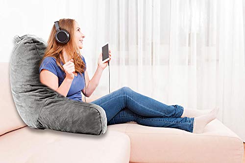DailyNordic Nordic Large Plush Reading Pillow - Great for Adults, Teens, and Kids - Shredded Foam Bedrest Pillow with Armrests-TV, Pregnancy Lumbar & Head Neck Coccyx Relax Lower Back Support Cushion - Thumbnail 4