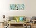 Ardemy Bathroom Canvas Cactus Wall Art Succulent Flowers Blue Painting, Modern Tropical Green Plants Pictures Framed for Bedroom Living Room Kitchen Spa Salon Home Office Wall Decor 12