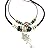 Real Spark Rose Pendant Turquoise Beads Wowen Leather Rope Tribal Necklace