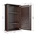 Topeakmart Bathroom/Kitchen Wall Mounted Single Louvered Door 3 Tier Adjustable Storage Shelf Medicine Cabinet/Cupboard