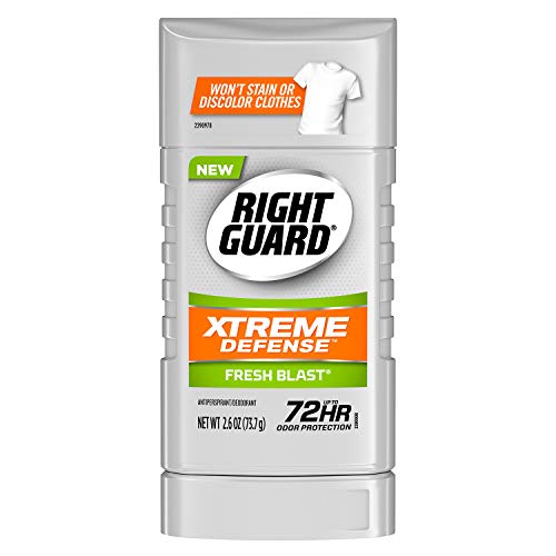 RIGHT GUARD XTREME DEFENSE ANTIPERSPIRANT DEODORANT INVISIBLE SOLID STICK, FRESH BLAST, 2.6 OUNCE TWIN PACK (PACK OF 3)