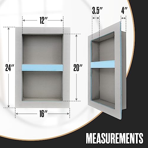Houseables Shower Niche, Insert Storage Shelf, 12x20 Inch, Installation