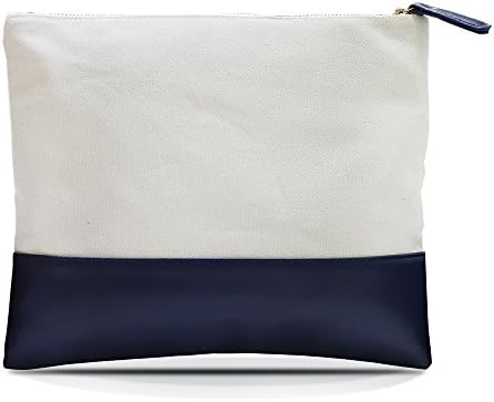 Canvas cosmteic bag,Travel cosmetic bag Portable Travel Makeup Cosmetic Bag - Waterproof Haning Travel Kit Toiletry Bag Bathroom Organizer Carry On Case Makeup Pouch (Navy Blue)