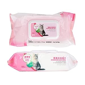 Geurverdrijvende hondendoekjes, huisdierverzorgingsdoekjes Zacht Zacht met dubbele bescherming voor reiniging(Cat bath…