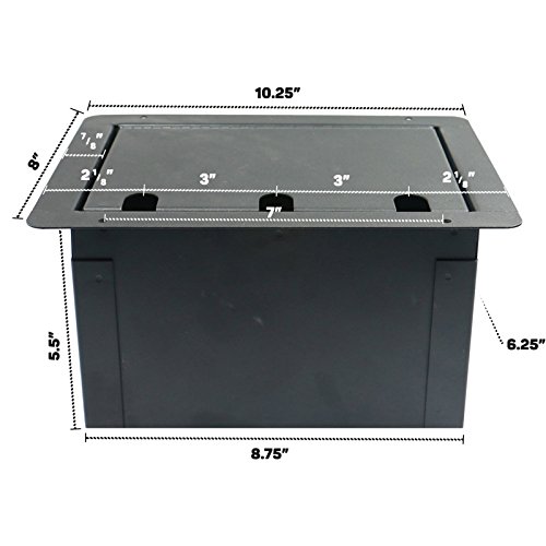 Pro Audio Stage Recessed Floor Box with 110v Electric and XLR Connections (8 XLR, Pre Wired)