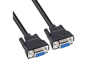 DTECH 10 Feet DB9 to DB9 RS232 Serial Cable Female to Female Extension Null Modem Cord Simple TX RX Crossover Cable for Data 