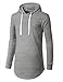 URBANCREWS Mens Hipster Hip Hop Classic Pullover Hooded Jacket HGRAY LARGE