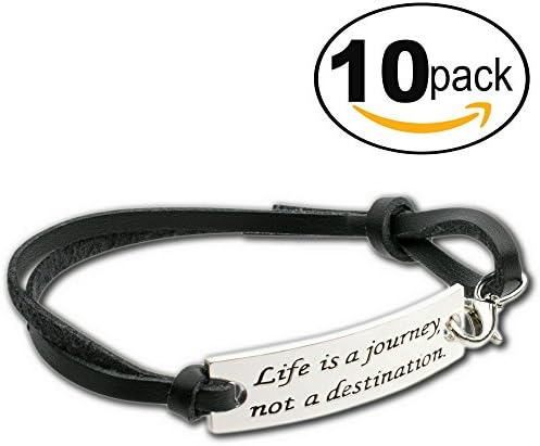 Charming Life Creations Inspirational Bracelet,Life Is a Journey Quote for Inspiration, Perfect Gift. - 10 Pack