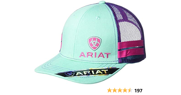 Stripe Mesh Snap Cap, Turquoise 
