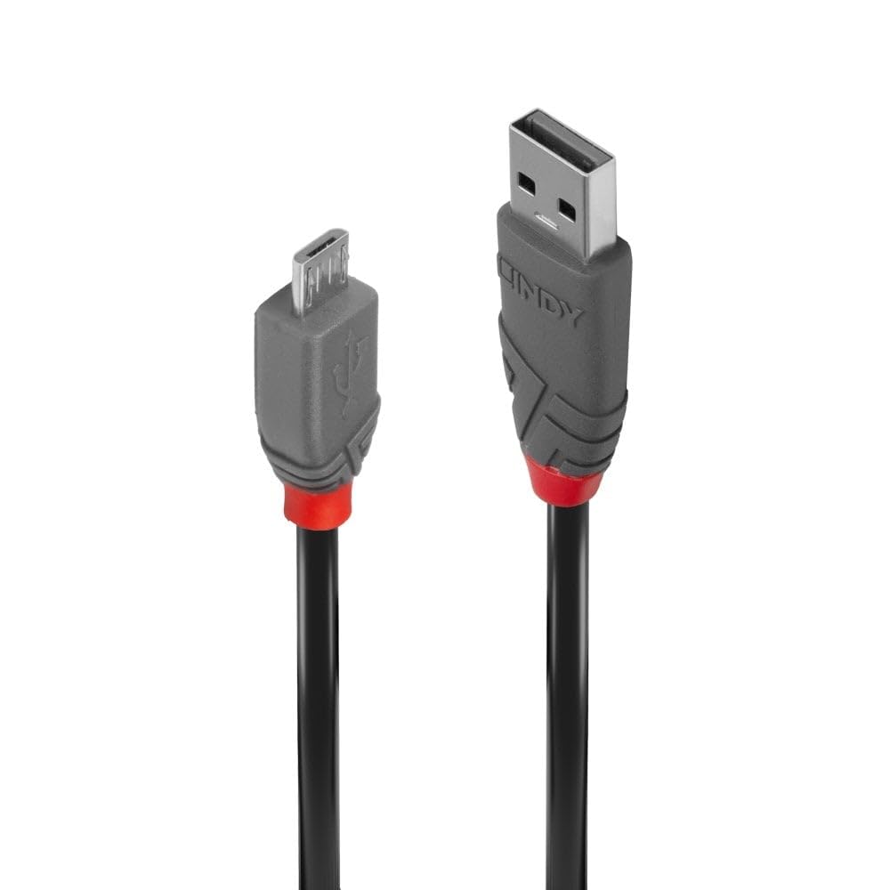 Lindy 0.2 m Anthra Line USB 2.0 Type A to Micro-B Cable - Black