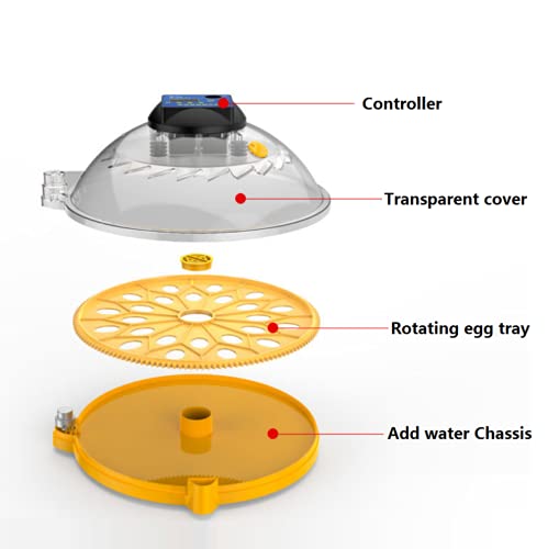 ALWUDI 48 Eier MotorbrüTer HüHner, 360-Grad-Ansicht Mini voll Eier Automatischer Brutapparat Brutmaschine für Hühner… – Bild 3
