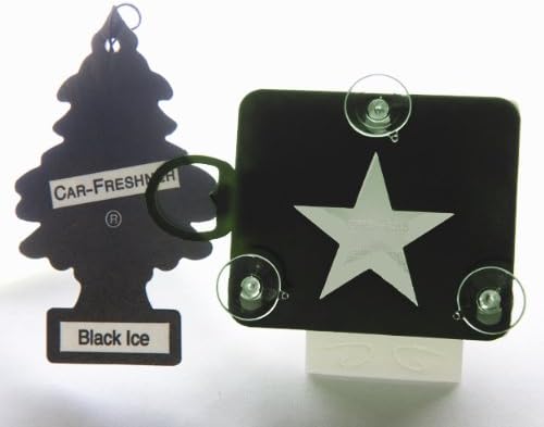Toll Transponder Holder for I-Pass/Fastrak/EZ-Pass, Air Freshner 3 Point Mount - Star Black Ice - Black