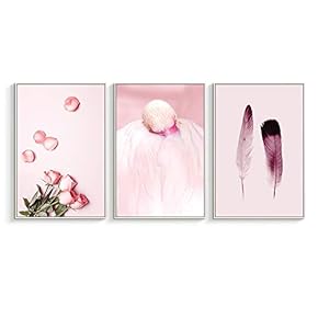 Framed Canvas Wall Art for Living Room, Bedroom Pink Flamingo Canvas Prints for Home Decoration Ready to Hanging - 16"x24"x3 Panels