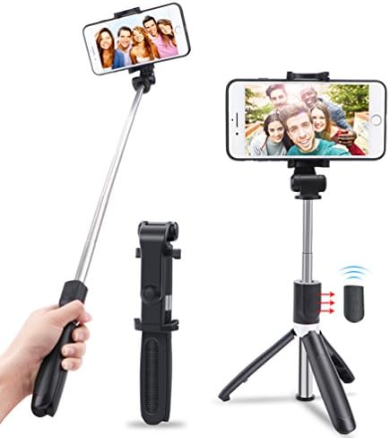 Selfie Stick Detachable Bluetooth Remote Long Distance Control Extendable Rotatable Holder with Tripod for Live Broadcasting, Taking Photos