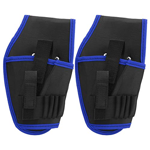 Alomejor Electric Drill Belt Pouch 2Pcs Portable Electric Drill Holder Oxford Storage Bag Pouch Tool Holder(blue Edge)