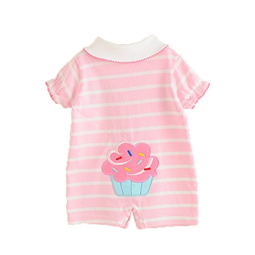 Monvecle Unisex Baby 2 Pack Summer Romper Playwear Short Sleeved Jumpsuit Set Knot 18M