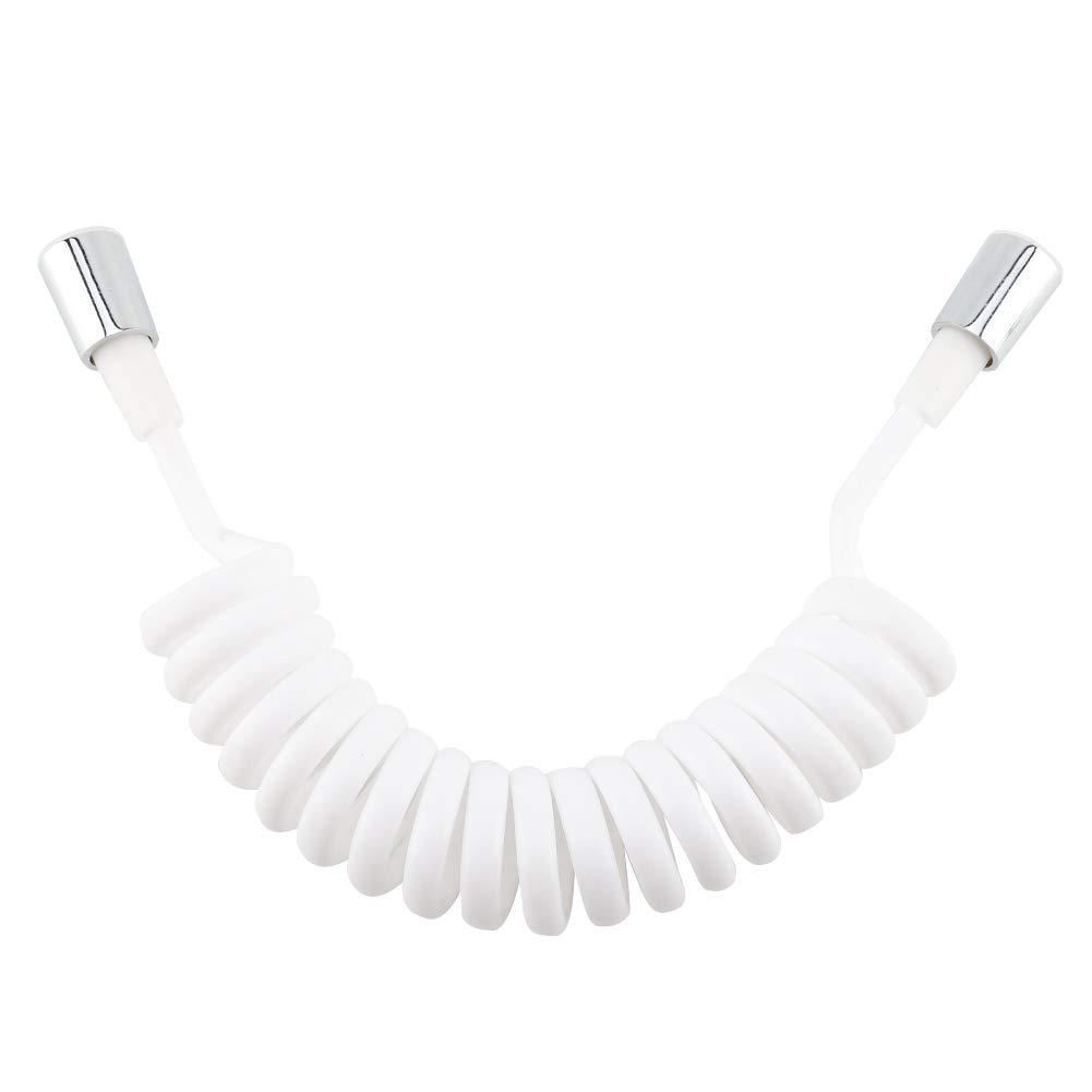 TOPINCN Shower Hose, Extra Long PVC Spring Flexible Shower Hose Spring Tube for Water Plumbing Toilet Bidet Sprayer Gun Bathroom Bidet(White)