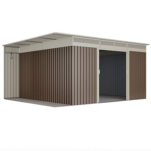 HOGGAR Uppsala 13,22m2 Abris de Jardin. Tolle galvanisée. 397 x 333 x 191 cm. Porte de 138 x 162 cm