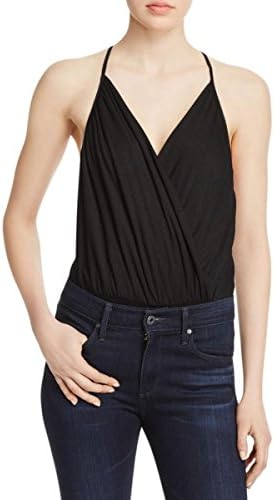 Cotton Candy Womens Surplice Drapey Bodysuit Black M