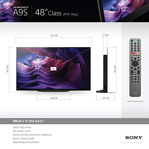 Sony XBR48A9S 48inch MASTER Series BRAVIA OLED 4K Smart HDR TV 2020