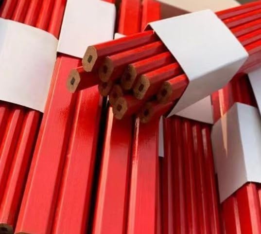 UNGFEI 100 PCS 17.5cm Flat Carpenter Pencils, 5B Soft Work Pencils for Carpenters and Builders