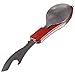 CAMTOA Stainless Steel Folding Spoon Fork Tool 2-in-1 Cutlery for Camping Hiking,Red