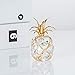 Matashi Home Decorative Tabletop Showpiece 24K Gold Plated Mini Pineapple Ornament Home Decor Gift for Christmas, Valentine's Day, Thanksgiving (Gold - Clear Crystals)