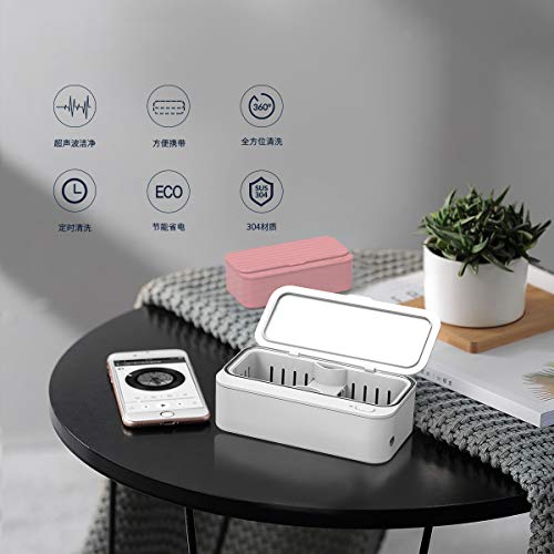 Ultrasonic Jewelry Cleaner Portable Professional Ultrasonic Machine with Basket for Cleaning Rings,Necklaces,Watches, Denture,Eyeglasses,Coins,Razors,Parts, Instruments with 16 Ounces Tank, White - Thumbnail 4