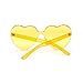 GIFIORE Heart Sunglasses for Women Cute Rimless Heart Shaped Sun Glasses Candy Color Shades (Yellow)