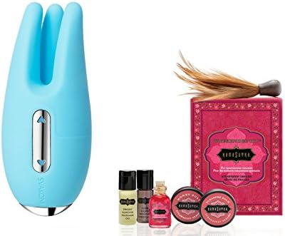 SVAKOM Luxury Cookie 3-function Rechargeable Silicone Massager with Moving Tentacles Pale Blue &amp; Kama Sutra Weekender Kit Strawberry Dreams