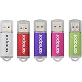 Exmapor 8GB USB Flash Drives USB 2.0 Memory Stick Thumb Pendrive 5 Pack Multi Colors (Silver.Red,Purple,Pink,Green)