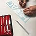 Weeding Vinyl Tools 6 Pieces Stainless Steel Precision with Case/Vinyl Craft Paper Craft Tool Kit for Silhouettes Cameos, Spatula Tweezers Fine Tweezers Lettering Scraper Hook Small Scissors Carving