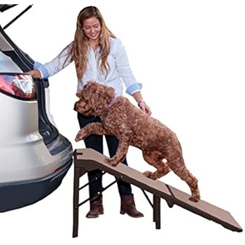 Pet Gear Free Standing Ramp for Cats and Dogs. Great for SUV's or use Next to your Bed. 4 Models to Choose from, Supports 200-300 lbs, Lightweight Easy-Fold Design, supertraX - Up to 300 pounds