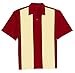 Mens Rockabilly Vintage 50's Clothing Short Sleeve Bowling Shirts Red Cream
